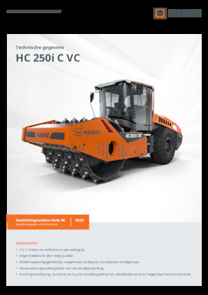 Valjci s jednim bubnjem Hamm HC 250i C VC