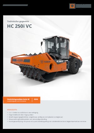 Valjci s jednim bubnjem Hamm HC 250i VC