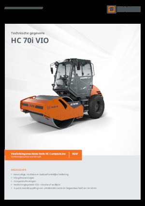 Valjci s jednim bubnjem Hamm HC 70i VIO