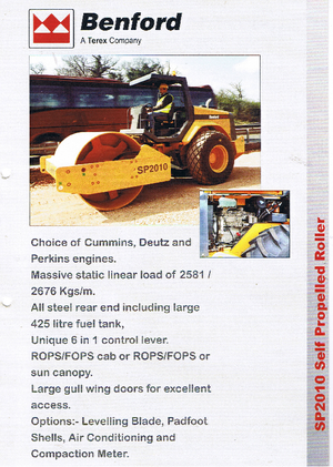 Valjci s jednim bubnjem Benford SP 2010 D