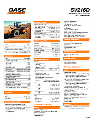 Valjci s jednim bubnjem Case SV216D