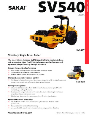 Valjci s jednim bubnjem Sakai SV540TF