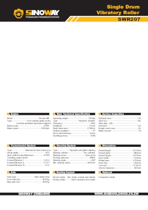 Valjci s jednim bubnjem Sinoway SWR207 