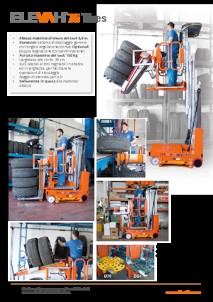 Vertikalna podizna platforma s jednim jarbolom Faraone Elevah 75 Tires