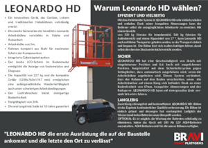 Vertikalna podizna platforma s jednim jarbolom Bravi Leonardo HD