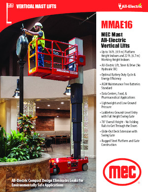 Vertikalna podizna platforma s jednim jarbolom MEC MMAE16