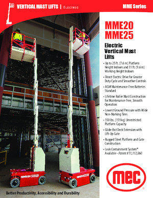 Vertikalna podizna platforma s jednim jarbolom MEC MME20