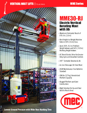 Vertikalna podizna platforma s jednim jarbolom MEC MME30-RJ