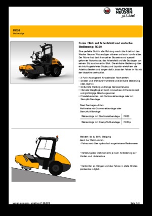 Valjci s jednim bubnjem Wacker Neuson RC50P