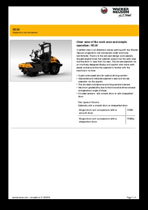 Valjci s jednim bubnjem Wacker Neuson RC50P