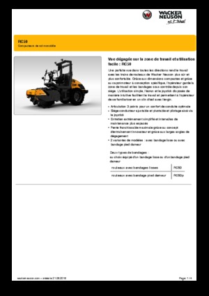 Valjci s jednim bubnjem Wacker Neuson RC50P
