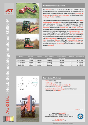 Kosilice za nagib Agritec GS 50 S 140