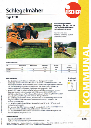 Kosilice za nagib Fischer GTX 151