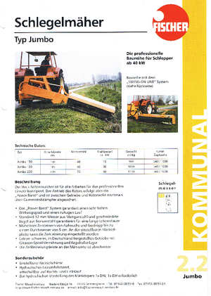 Kosilice za nagib Fischer Jumbo 190