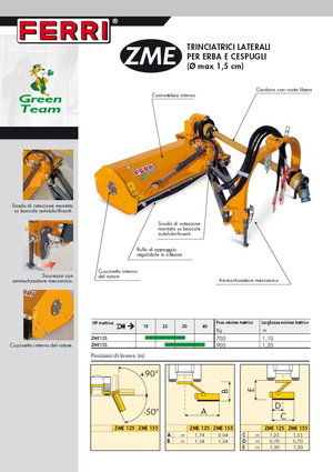 Kosilice za nagib Ferri ZME 155 Green Team