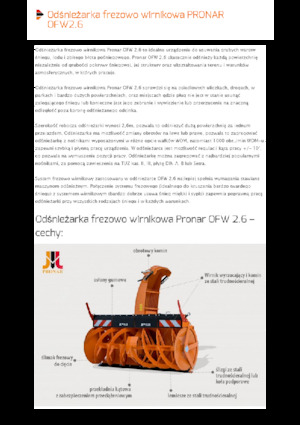 Rezači snijega Pronar OFW 2.6 