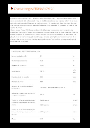 Rezači snijega Pronar OW 2.1 M