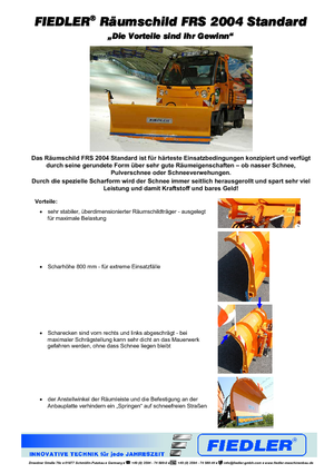 Snježni plugovi Laki Fiedler FRS 2004 Standard