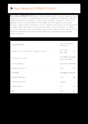 Snježni plugovi s okretnim preklopima Pronar PU 1400