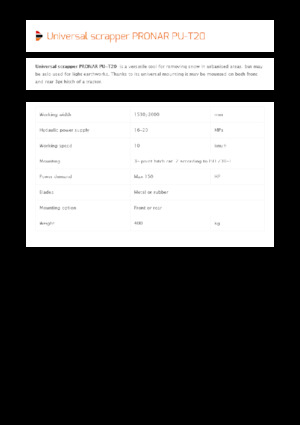 Snježni plugovi s okretnim preklopima Pronar PU-T20