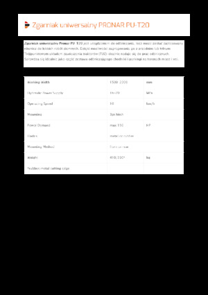 Snježni plugovi s okretnim preklopima Pronar PU-T20