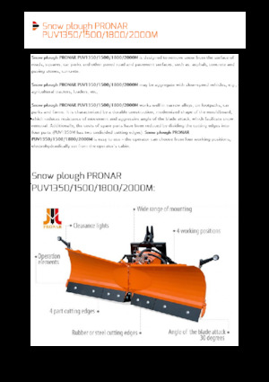 Snježni plugovi s okretnim preklopima Pronar PUV 1350M