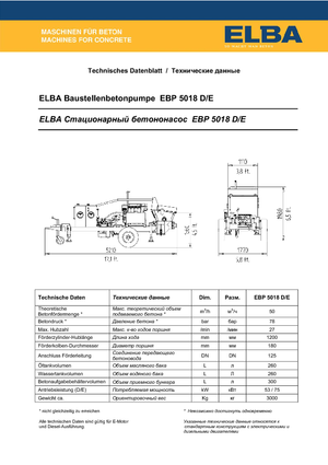 Stacionarne betonske pumpe Elba EBP 5018 D