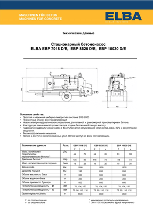 Stacionarne betonske pumpe Elba EBP 8520 E