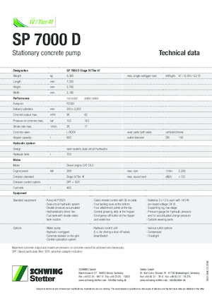 Stacionarne betonske pumpe SCHWING-Stetter SP 7000 D