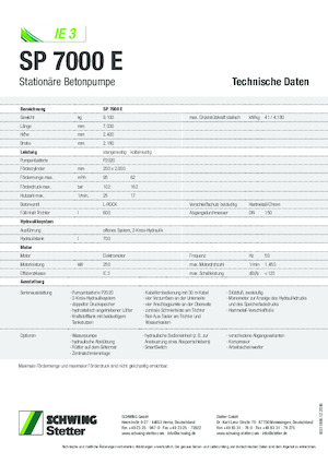 Stacionarne betonske pumpe SCHWING-Stetter SP 7000 E