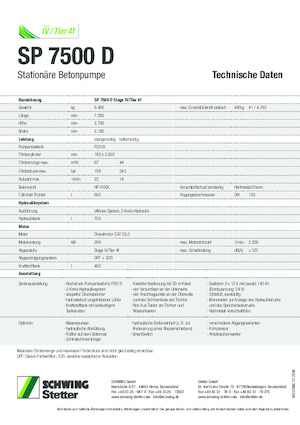 Stacionarne betonske pumpe SCHWING-Stetter SP 7500 D