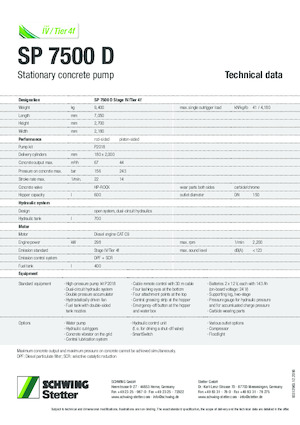 Stacionarne betonske pumpe SCHWING-Stetter SP 7500 D