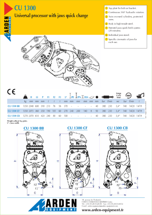 Rezači čeličnog otpada Arden CU 1300 CF