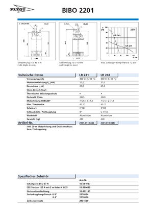 Kanalizacijske pumpe Flygt-Pumpen 2201 LR 243