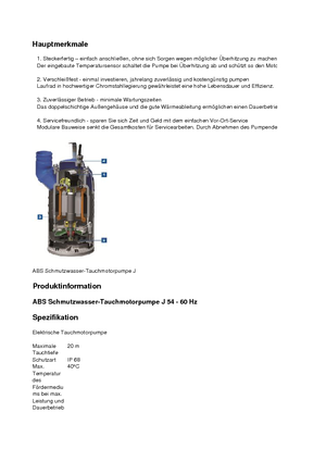 Kanalizacijske pumpe ABS-Pumpen J 54 LD direkt