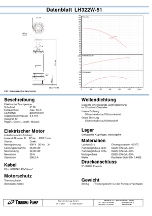 Kanalizacijske pumpe Tsurumi-Pumpen LH322W-51