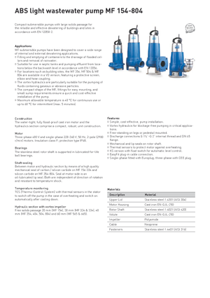 Kanalizacijske pumpe ABS-Pumpen MF-VO 804 D