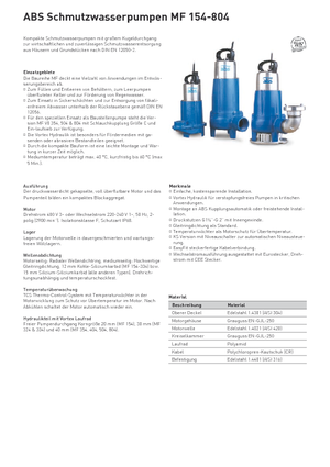 Kanalizacijske pumpe ABS-Pumpen MF-VO 804 D