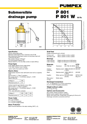 Kanalizacijske pumpe Pumpex P 801 N 32
