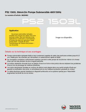 Kanalizacijske pumpe Wacker Neuson PS2 1503 L
