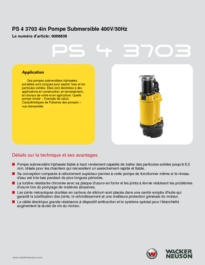Kanalizacijske pumpe Wacker Neuson PS4 3703