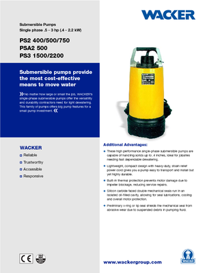 Kanalizacijske pumpe Wacker PSA2 500