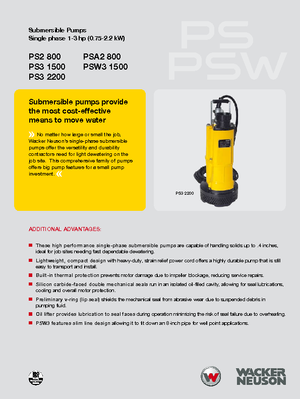 Kanalizacijske pumpe Wacker Neuson PSA2 800