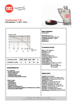 Kanalizacijske pumpe Mast-Pumpen T 20