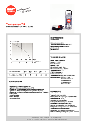 Kanalizacijske pumpe Mast-Pumpen T 8