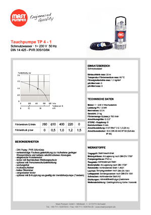 Kanalizacijske pumpe Mast-Pumpen TP 4-1