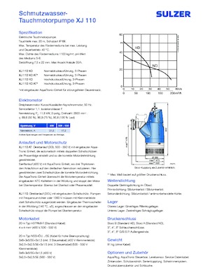 Kanalizacijske pumpe Sulzer XJ 110 ND