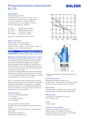 Kanalizacijske pumpe Sulzer XJ 110 ND