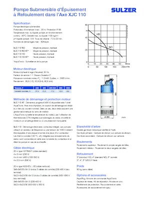 Kanalizacijske pumpe Sulzer XJC 110 HD