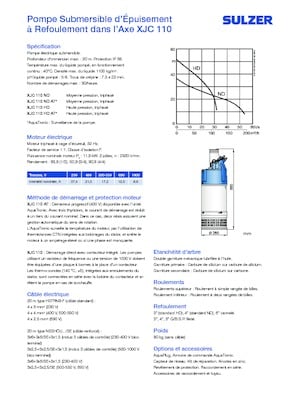 Kanalizacijske pumpe Sulzer XJC 110 ND